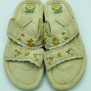 Earth spirit LEATHER SANDALS beaded southwestern